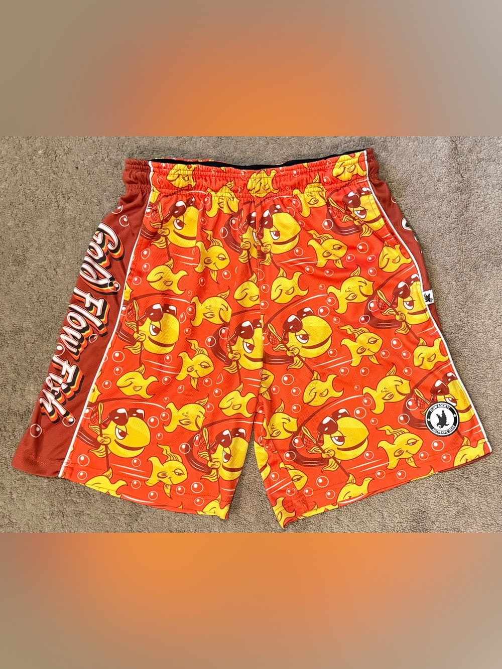 Flow Society Gold Flow Fish-Print Athletic Men’s Shorts Size L